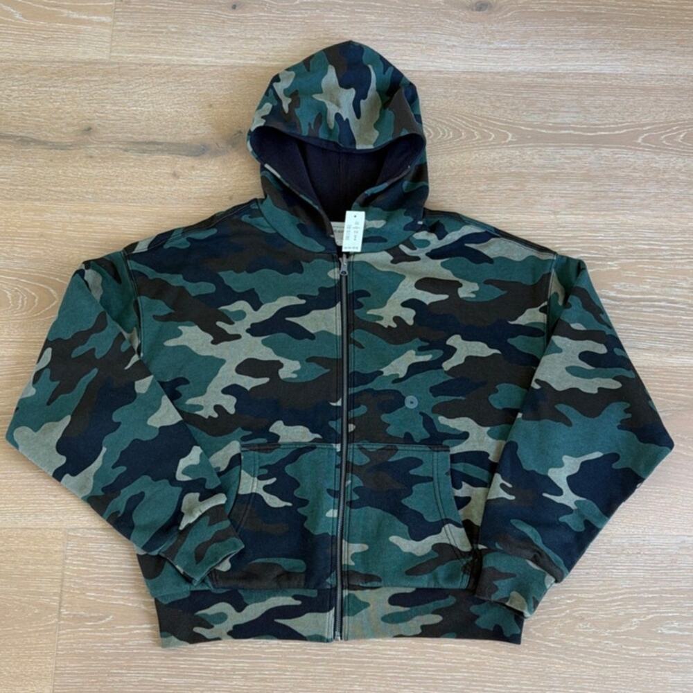 Aeropostale Cloud Soft Forest Camo Boxy Hoodie Size M in Green
